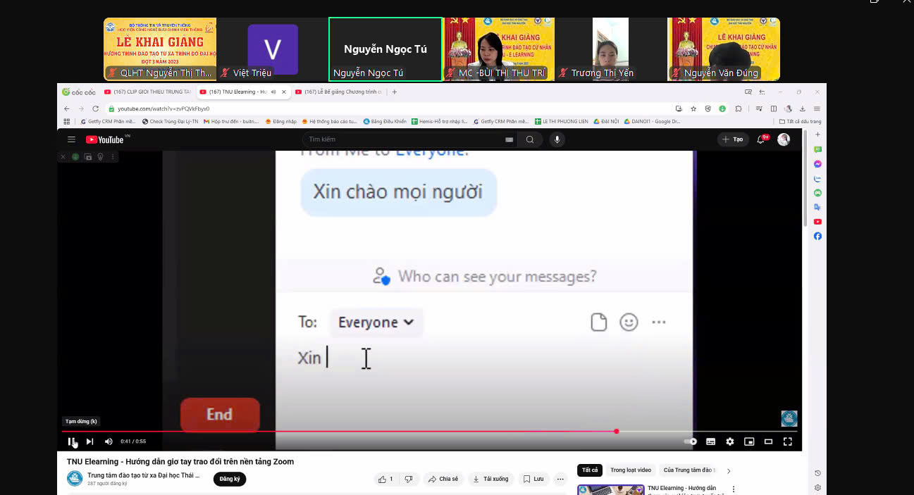 Khai giảng online đại học thái nguyên
